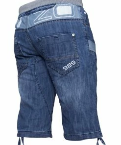 Mens Elasticated Denim Shorts| Enzo Designer Menswear - Blue -Cheap Enzo Sales Shop 0004cee2a4594010925d1696080a2210