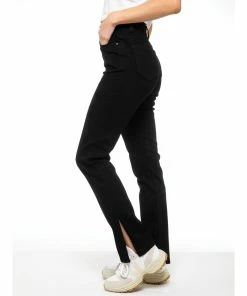 Enzo Womens Straight Slit Jeans - Black -Cheap Enzo Sales Shop 05ad134bef554ee2be65e0819432e6fd