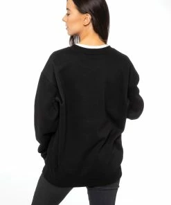 Enzo Ladies Embriodered Oversized Sweatshirt - Black -Cheap Enzo Sales Shop 07aa7ef6a0bc4ebf972ca6c3ba0b188a