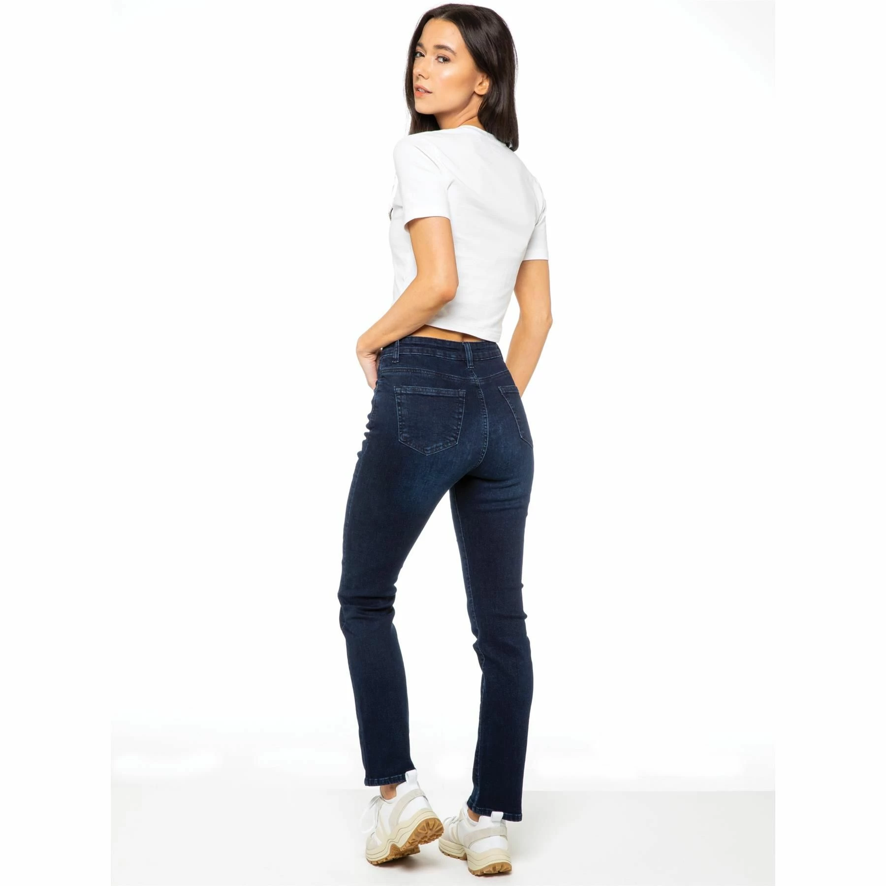 Enzo Womens Straight Denim Jeans - Indigo Blue 5 Enzo Womens Straight Denim Jeans - Indigo Blue - Image 3