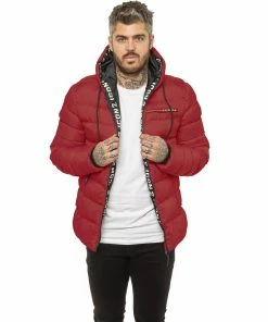 ICON 2 By Enzo Mens Puffer Jacket - Red