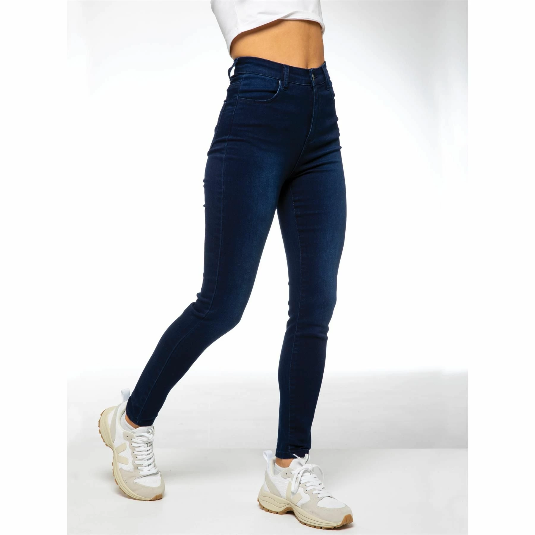 Enzo Womens Skinny Stretch Jeans - Blue 8 Enzo Womens Skinny Stretch Jeans - Blue - Image 6