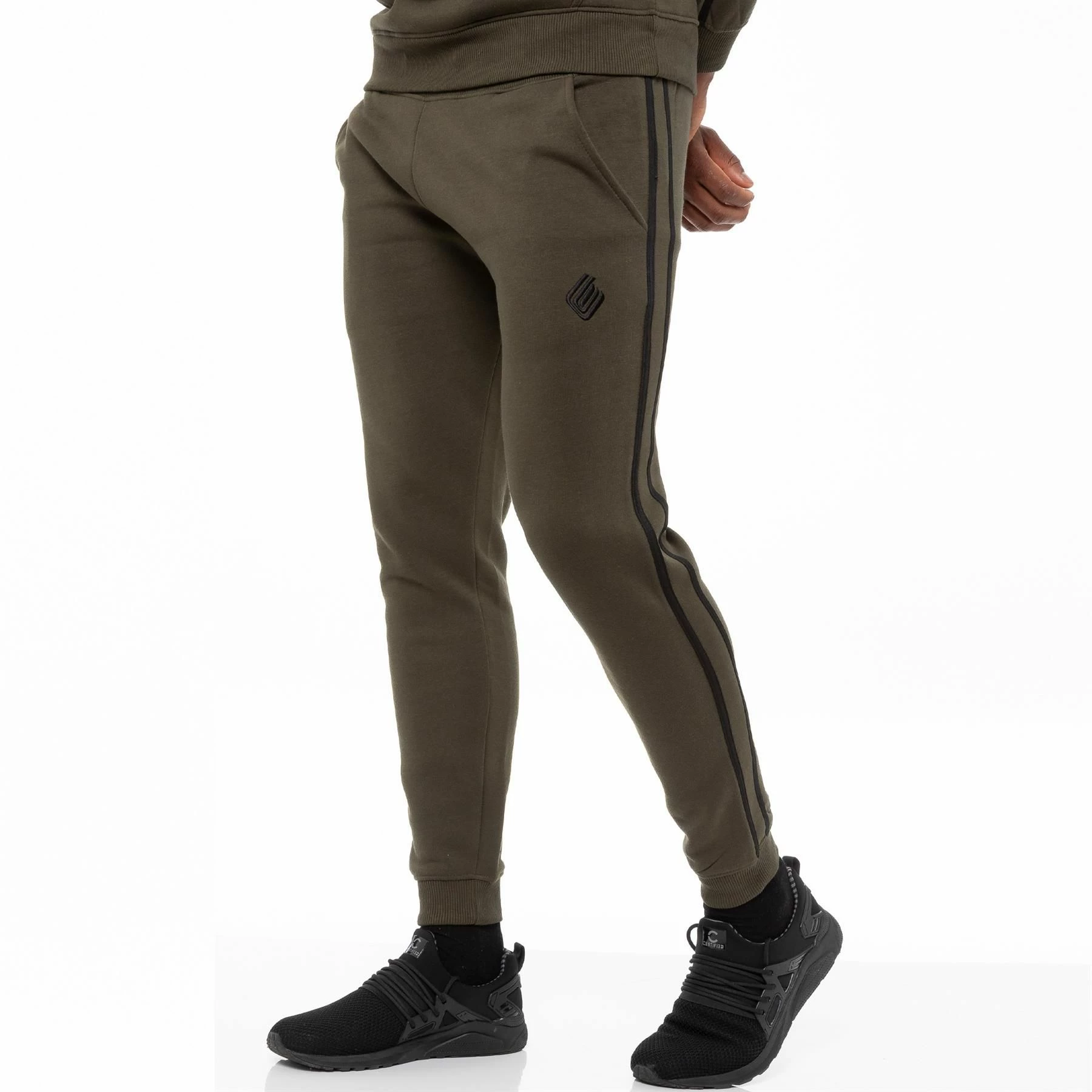 Mens Khaki Tracksuit Joggers| Enzo Designer Menswear - Green 3 Mens Khaki Tracksuit Joggers| Enzo Designer Menswear - Green