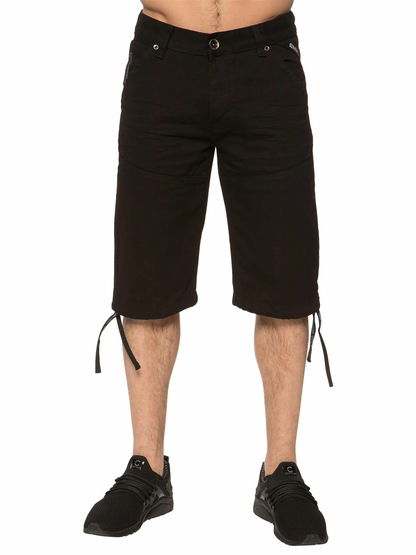 Mens Casual Designer Shorts| Enzo Designer Menswear - Black 3 Mens Casual Designer Shorts| Enzo Designer Menswear - Black