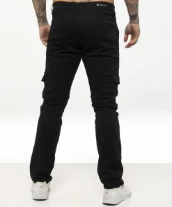 Enzo Mens Cargo Combat Chinos - Black -Cheap Enzo Sales Shop 16fdf7e5702e4d14ac600a84aa4c3353