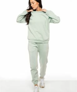 Enzo | Womens Sweatshirt Tracksuit Set - Green