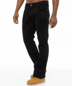 Enzo Mens Bootcut Stretch Denim Jeans - Black -Cheap Enzo Sales Shop 1e78b37a49a044d49d0bddefb416d6de