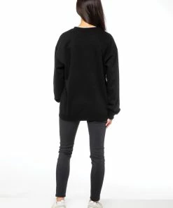 Enzo Ladies Embriodered Oversized Sweatshirt - Black -Cheap Enzo Sales Shop 20d37ce8ba51412bb0a9c69788942843