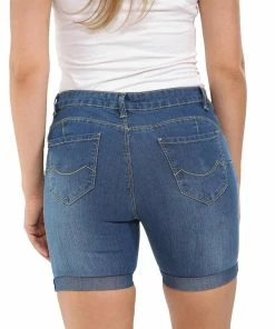 Enzo Womens Skinny Stretch Shorts - Indigo Blue -Cheap Enzo Sales Shop 20d7ebb0c6724f88b27502885b598498