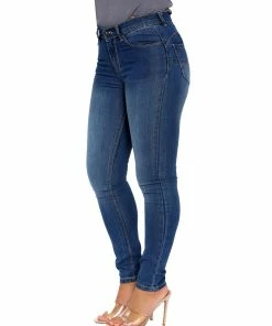 Enzo Womens Skinny Stretched Jeans - Blue/Navy -Cheap Enzo Sales Shop 22f08e1631a44832b8968822b07c9435