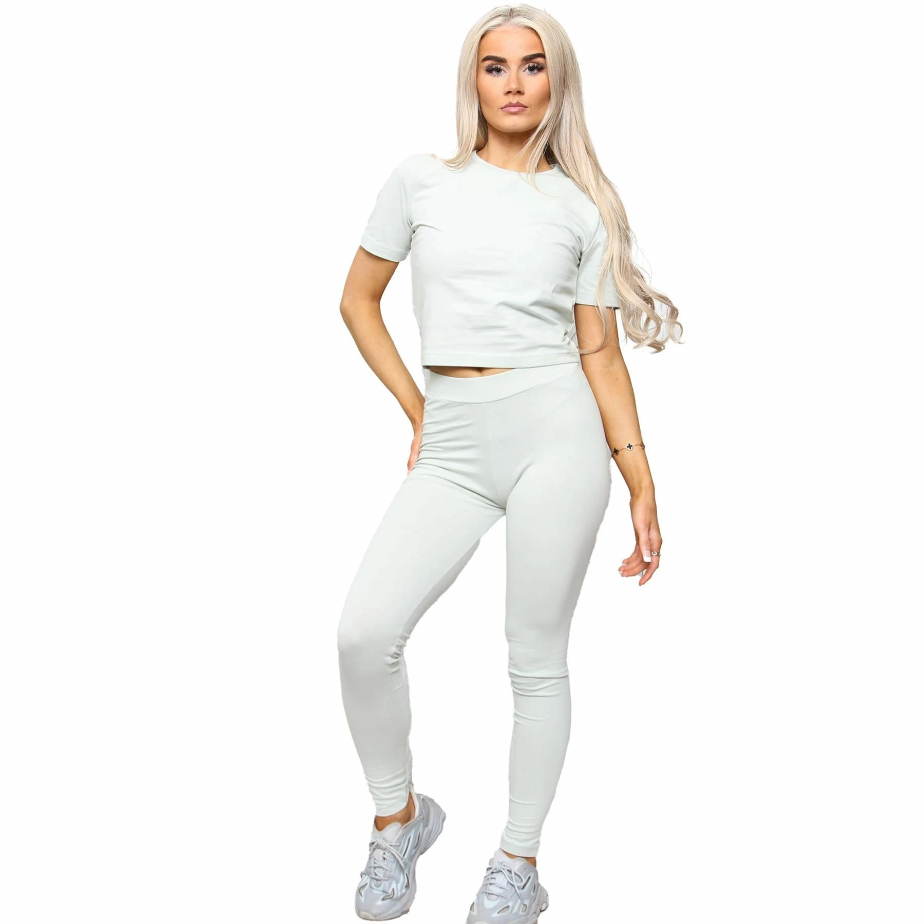 Enzo | Womens Crop Top Tracksuit - Green 6 Enzo | Womens Crop Top Tracksuit - Green - Image 4