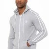 Enzo Men's Zip Up Hoodie With Tape - Grey -Cheap Enzo Sales Shop 27e3c5103936466ba47405b26579cfda