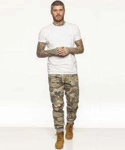 Mens Military Combat Jogger Trousers| Enzo Designer Menswear - Beige -Cheap Enzo Sales Shop 2dbdf43907284dff9b4cace91b0eeebd