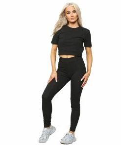 Enzo | Womens Crop Top Tracksuit - Black -Cheap Enzo Sales Shop 2dff51178860487185b4c71dcbf44fd2