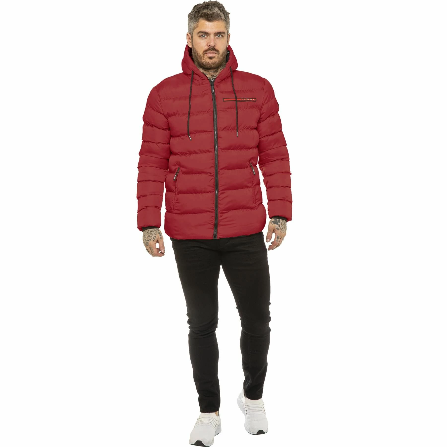 ICON 2 By Enzo Mens Puffer Jacket - Red 7 ICON 2 By Enzo Mens Puffer Jacket - Red - Image 5
