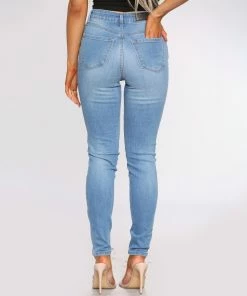 Ladies Skinny Slim Fit Denim Jeans| Enzo Designer Womenswear - Blue -Cheap Enzo Sales Shop 2ff311f3aad14ddeb9db22fe4ee9127e