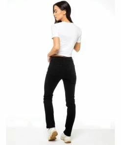 Enzo Womens Straight Denim Jeans - Black -Cheap Enzo Sales Shop 308c806b18e3478f976806b09afdc9ba