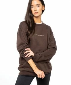 Enzo Ladies Embriodered Oversized Sweatshirt - Brown -Cheap Enzo Sales Shop 330339f5d314484eb80092fbeff429da
