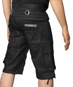Enzo Mens Cargo Combat Denim Shorts - Black -Cheap Enzo Sales Shop 34599537d29344daaf9d30c108212b60