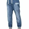 Enzo Men's Cuffed Fit Denim Jeans - Blue -Cheap Enzo Sales Shop 367 blue amazon2