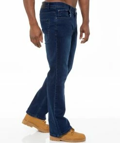 Enzo Mens Bootcut Stretch Denim Jeans - Blue -Cheap Enzo Sales Shop 3ac2d690bb374d65a3635f5c93df2ebe