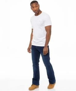 Enzo Mens Bootcut Stretch Denim Jeans - Blue -Cheap Enzo Sales Shop 3b88185a86754d5db142ff3973e25dab