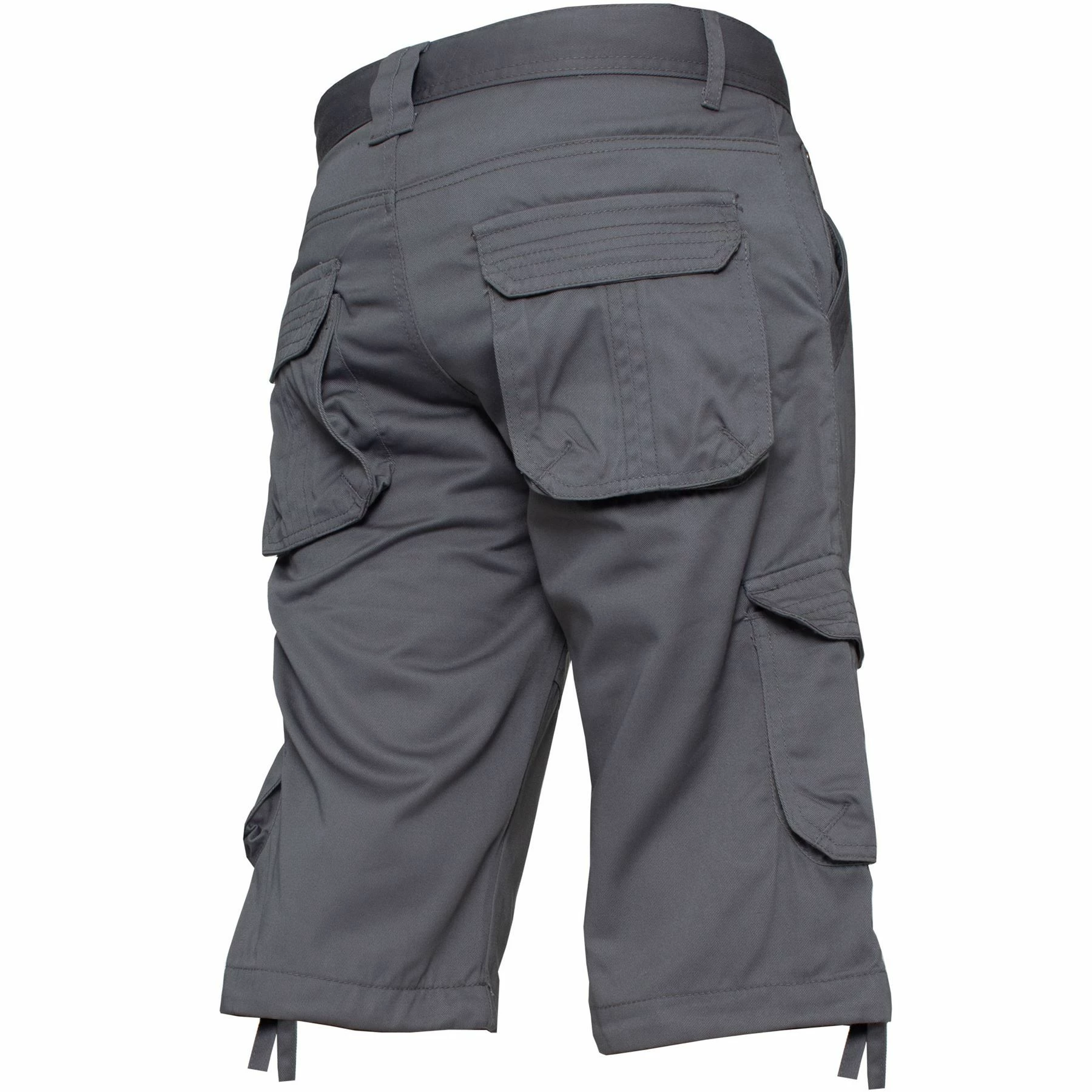 Mens Cargo Combat Shorts| Enzo Designer Menswear - Grey 4 Mens Cargo Combat Shorts| Enzo Designer Menswear - Grey - Image 2
