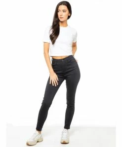 Enzo Womens Skinny Stretch Jeans - Grey