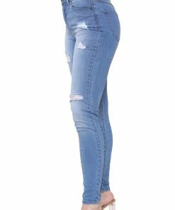 Womens Skinny Stretch Denim Jeans| Enzo Designer Ladieswear - Blue -Cheap Enzo Sales Shop 3e8c7fa4fef642daa1dd35fb51ff06b5