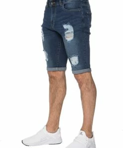 Enzo Mens Ripped Skinny Shorts - Blue 7 Enzo Mens Ripped Skinny Shorts - Blue -Cheap Enzo Sales Shop 41caced37dad4425801057c43f7c09ad