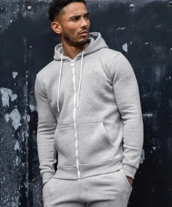 Mens Zip up Hoodie | Enzo Designer Menswear - Grey