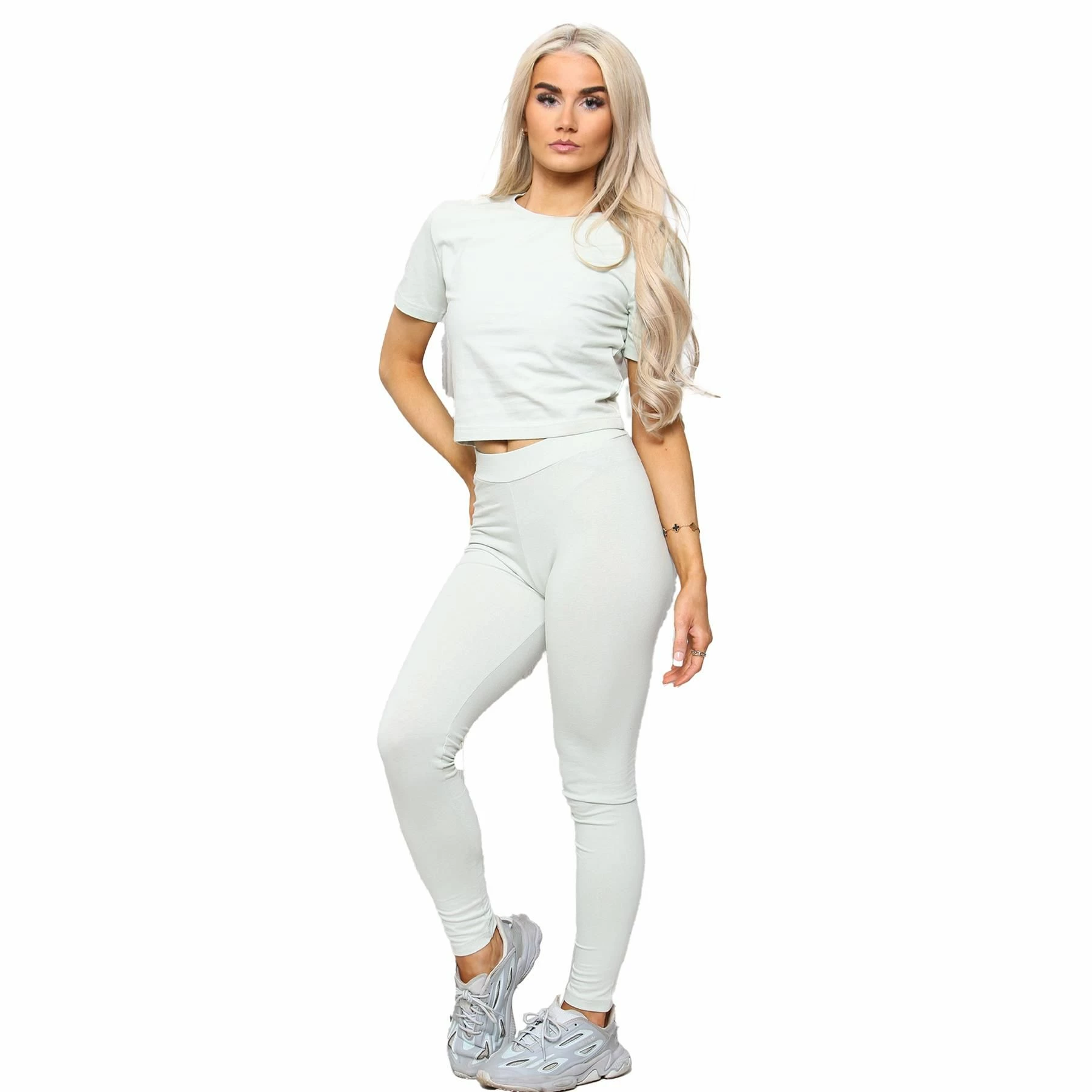Enzo | Womens Crop Top Tracksuit - Green 4 Enzo | Womens Crop Top Tracksuit - Green - Image 2