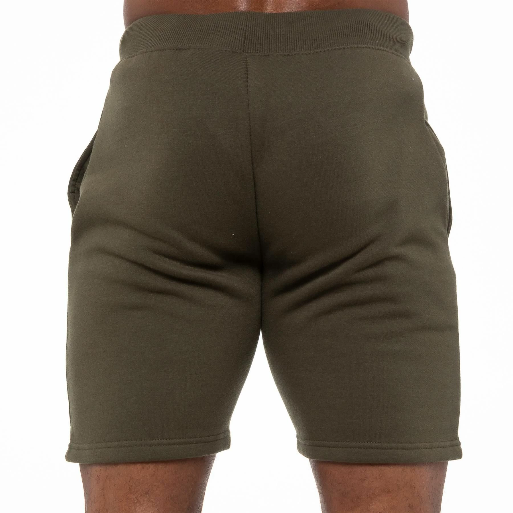 Enzo Mens Fleece Gym Shorts - Khaki 4 Enzo Mens Fleece Gym Shorts - Khaki - Image 2
