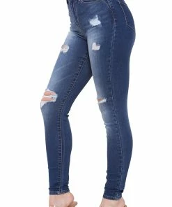 Womens Skinny Stretch Denim Jeans| Enzo Designer Ladieswear - Blue/Navy -Cheap Enzo Sales Shop 4978814c06ca4592bab93f7e6763f1b9