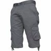 Mens Cargo Combat Shorts| Enzo Designer Menswear - Grey