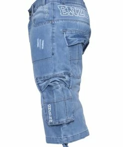Enzo Mens Cargo Combat Denim Shorts - Sky Blue 8 Enzo Mens Cargo Combat Denim Shorts - Sky Blue -Cheap Enzo Sales Shop 4c6b1e96d1f04f529859450235933e40
