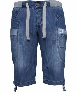 Mens Elasticated Denim Shorts| Enzo Designer Menswear - Blue -Cheap Enzo Sales Shop 4d6a19b3857541408f779cdec221bf47