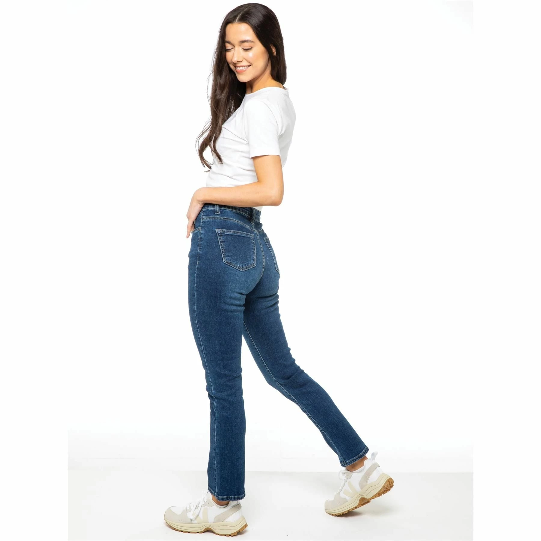 Enzo Womens Straight Denim Jeans - Blue 5 Enzo Womens Straight Denim Jeans - Blue - Image 3