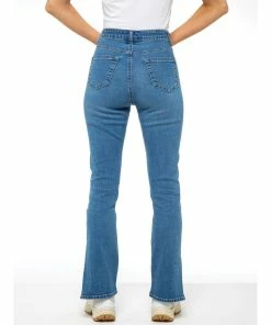Enzo Womens Straight Slit Jeans - Blue -Cheap Enzo Sales Shop 507d8b2162f2438e92179283d0118e97