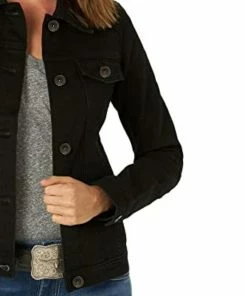 Ladies Stretch Denim Jackets| Enzo Designer Womenswear - Black -Cheap Enzo Sales Shop 514da119866240028a85f386b48e05f5