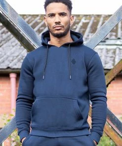 Mens Pullover Hoodie | Enzo Designer Menswear - Navy