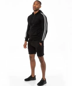 Enzo Mens Fleece Gym Shorts - Black -Cheap Enzo Sales Shop 549a5c18bcd84e21a85fba6706f675dc