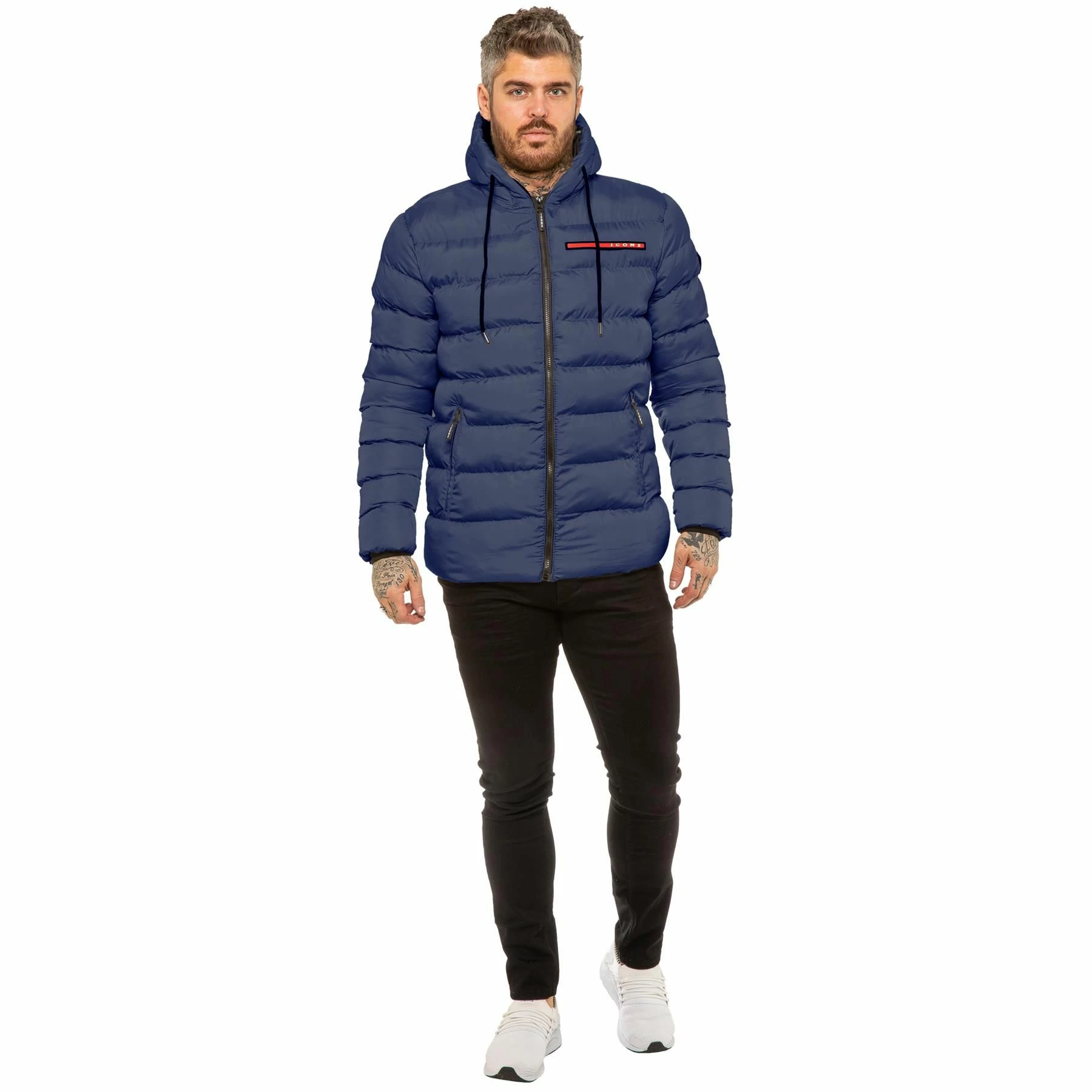 ICON 2 By Enzo Mens Puffer Jacket - Navy 7 ICON 2 By Enzo Mens Puffer Jacket - Navy - Image 5