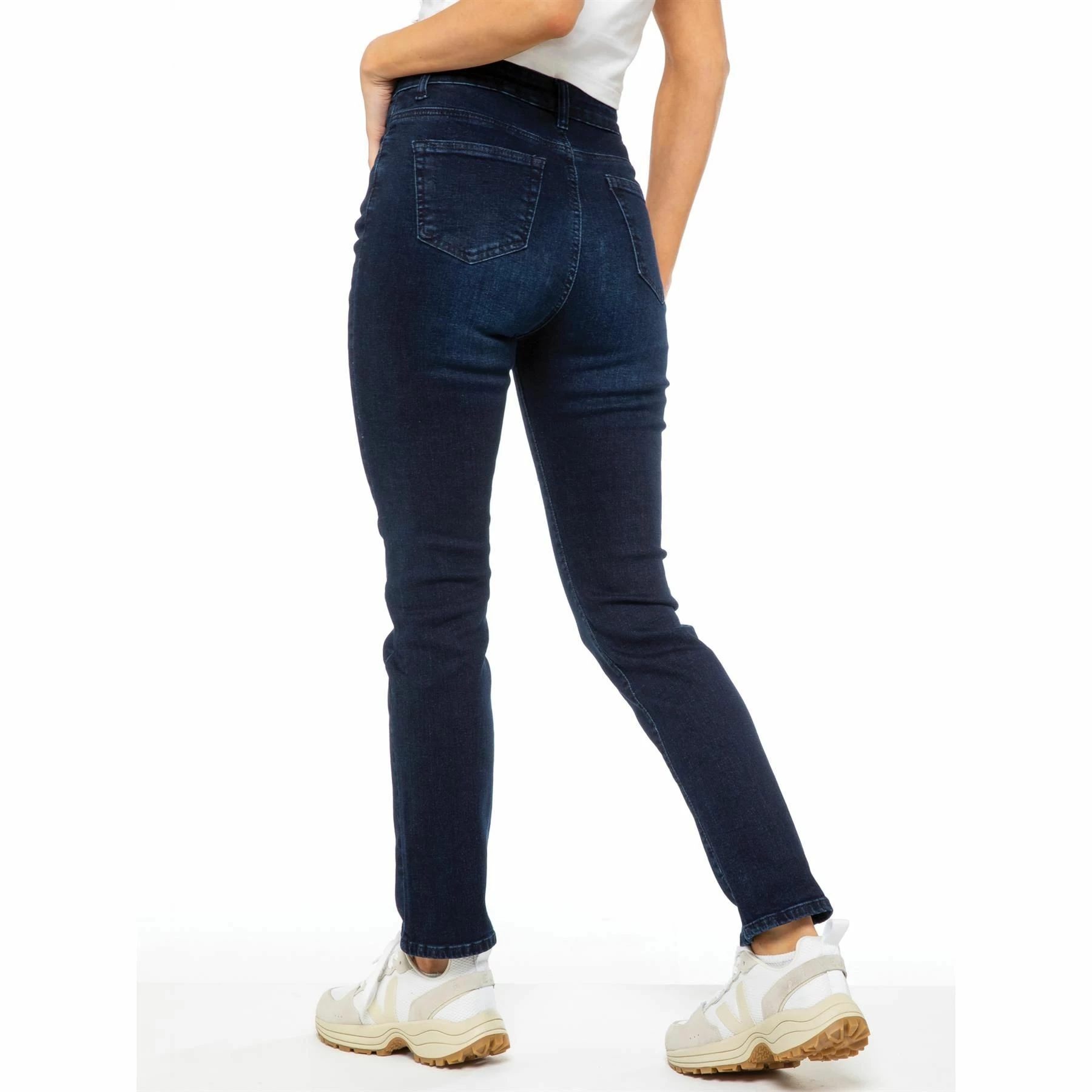 Enzo Womens Straight Denim Jeans - Indigo Blue 7 Enzo Womens Straight Denim Jeans - Indigo Blue - Image 5
