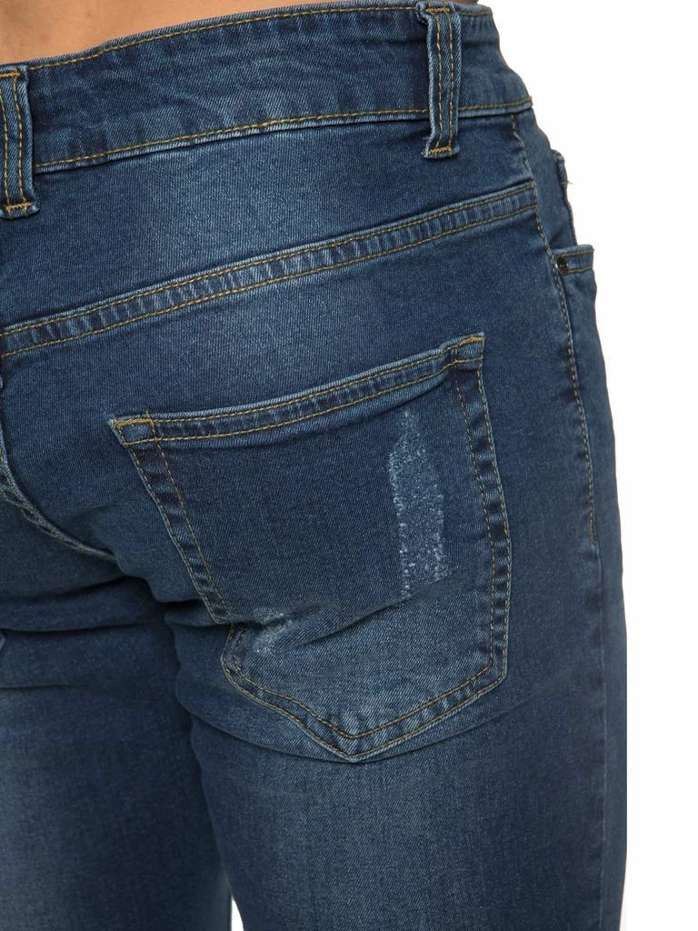 Enzo Mens Ripped Skinny Shorts - Blue 6 Enzo Mens Ripped Skinny Shorts - Blue - Image 4