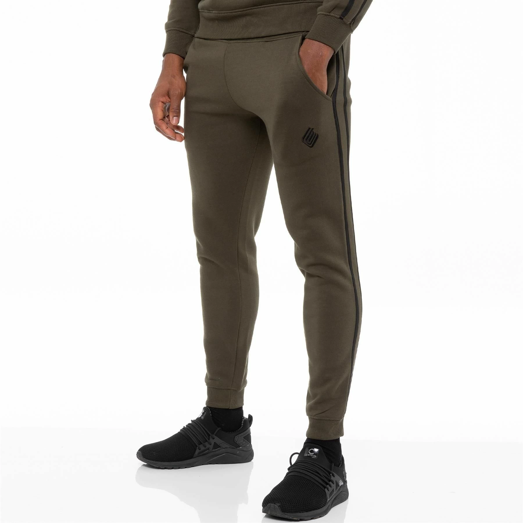 Mens Khaki Tracksuit Joggers| Enzo Designer Menswear - Green 6 Mens Khaki Tracksuit Joggers| Enzo Designer Menswear - Green - Image 4