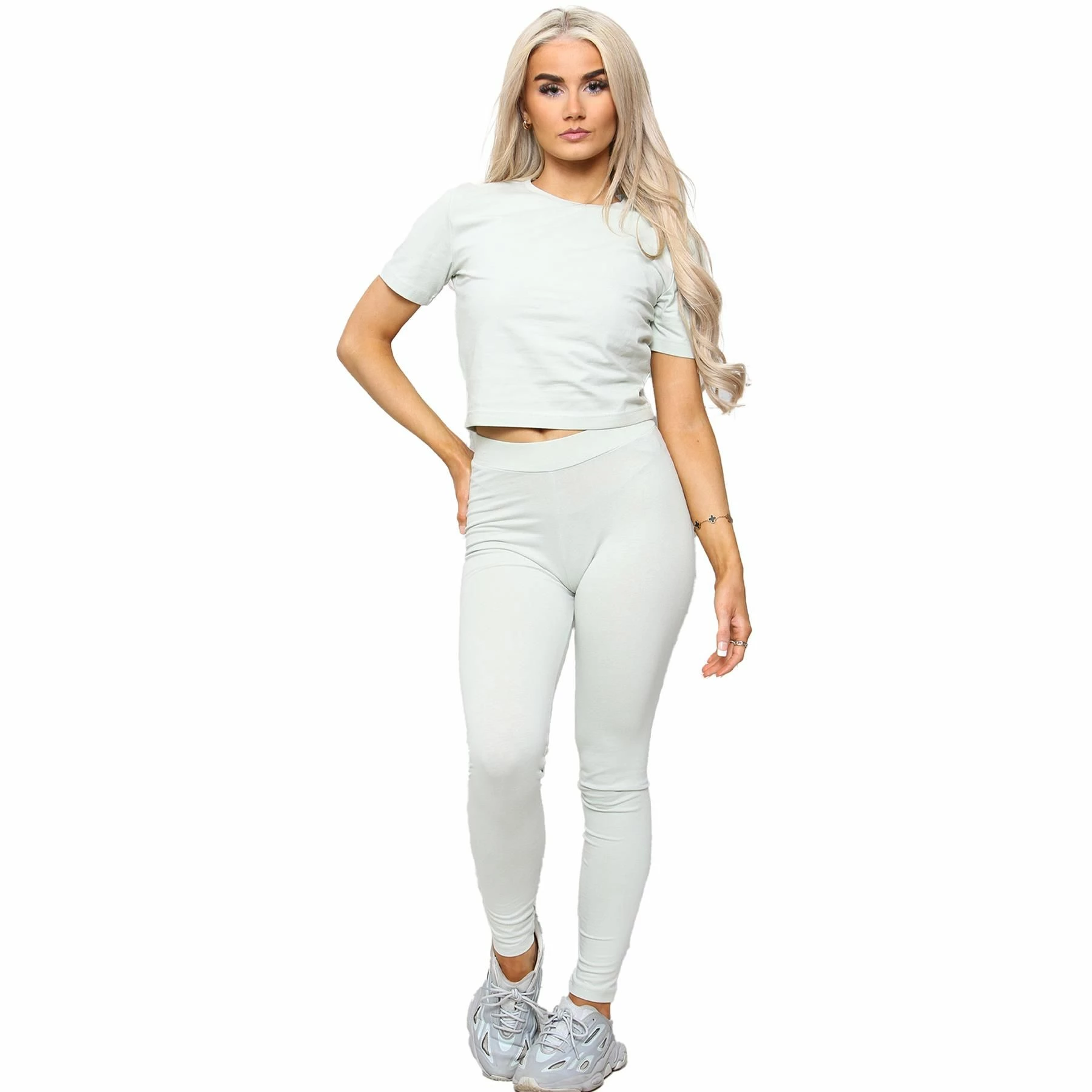 Enzo | Womens Crop Top Tracksuit - Green 3 Enzo | Womens Crop Top Tracksuit - Green
