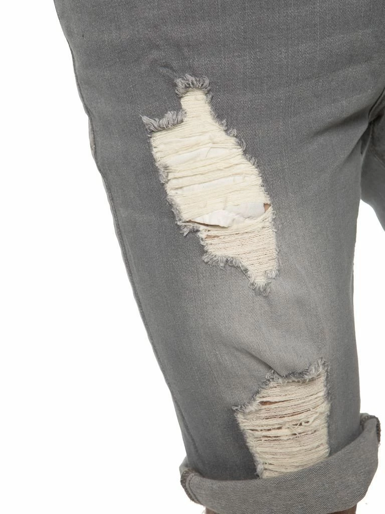 Enzo Mens Ripped Skinny Shorts - Grey 6 Enzo Mens Ripped Skinny Shorts - Grey - Image 4