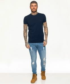 Mens T-Shirt | Enzo Designer Menswear - Blue -Cheap Enzo Sales Shop 62410138974f49c49c24c3f77d0d79ab