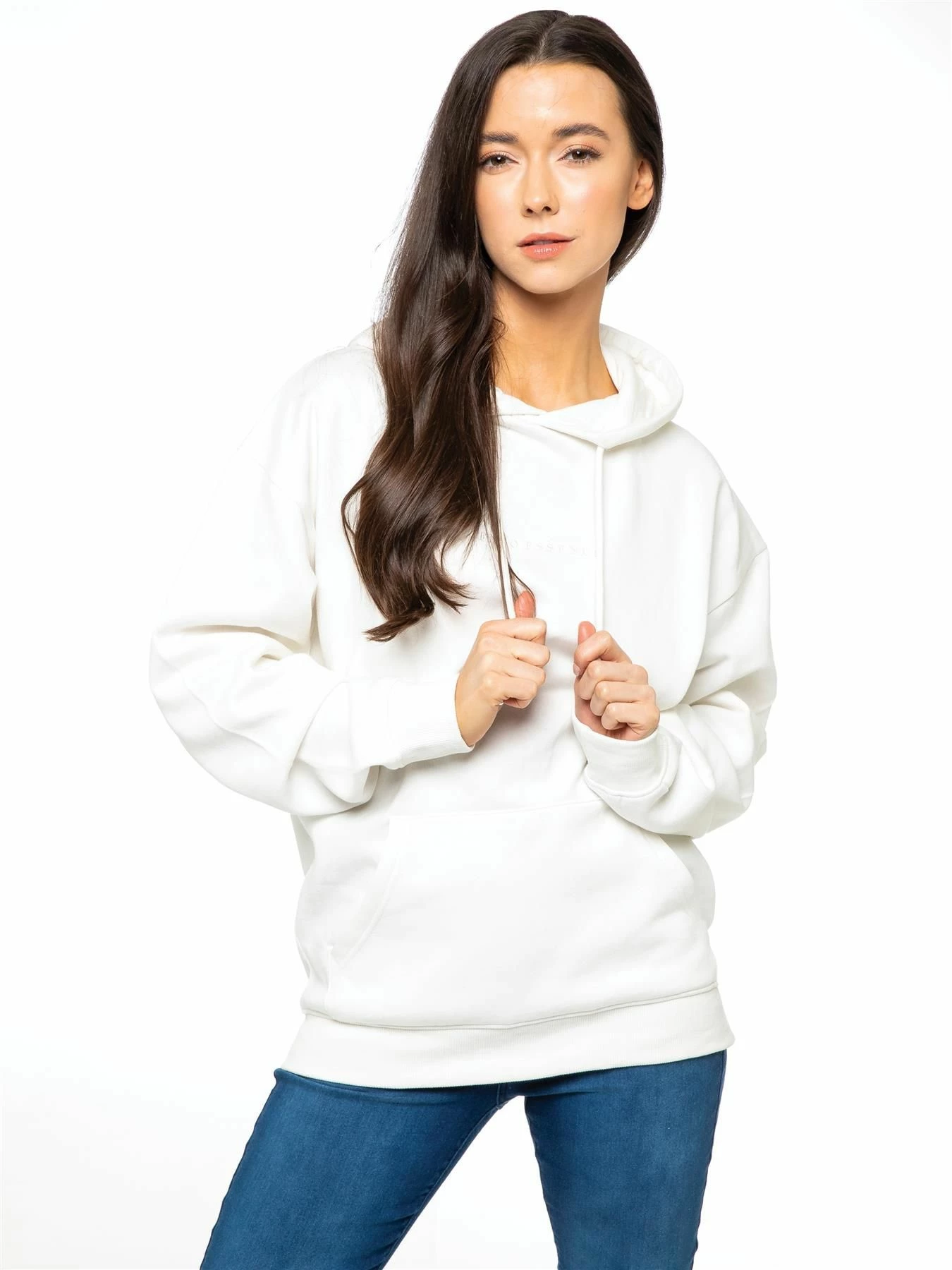 Enzo Ladies Oversized Essential Hoodie - Off-White 3 Enzo Ladies Oversized Essential Hoodie - Off-White
